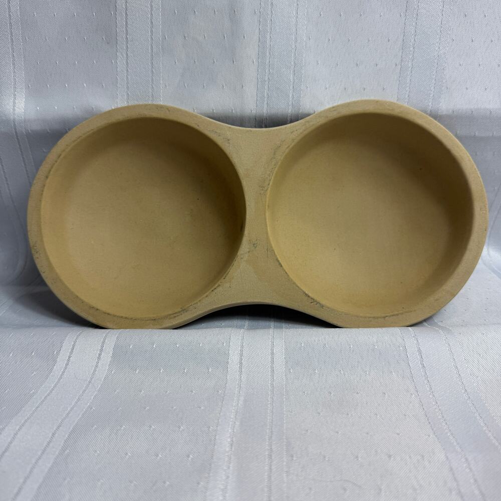 Pampered Chef USA Made Dual Stoneware Microwave‎ Egg Cooker Bowl Set NWOB